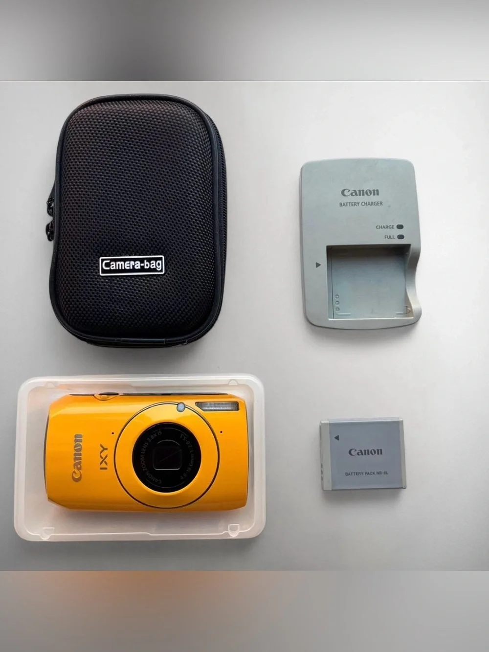 rare New w Box Canon IXY 30S matte yellow camera w Battery, Case, Charger includ